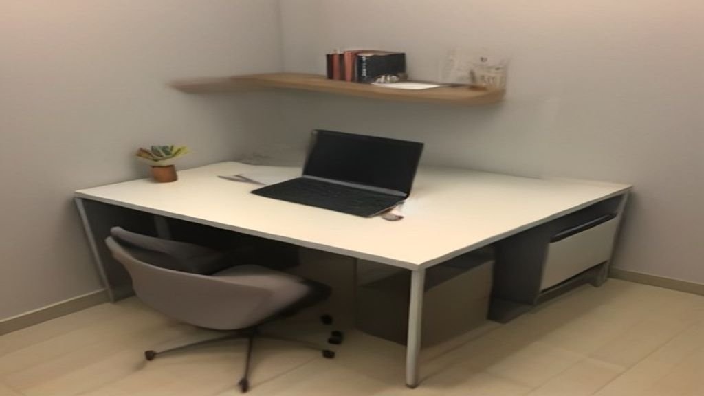 meja kantor minimalis modern untuk ruang sempit