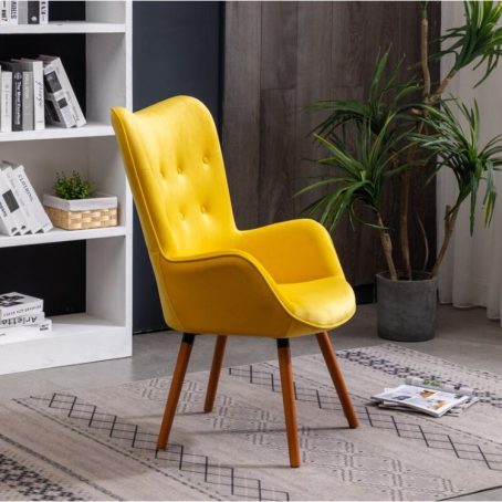 Gambar Kursi Sofa Santai Minimalis Retro Kuning