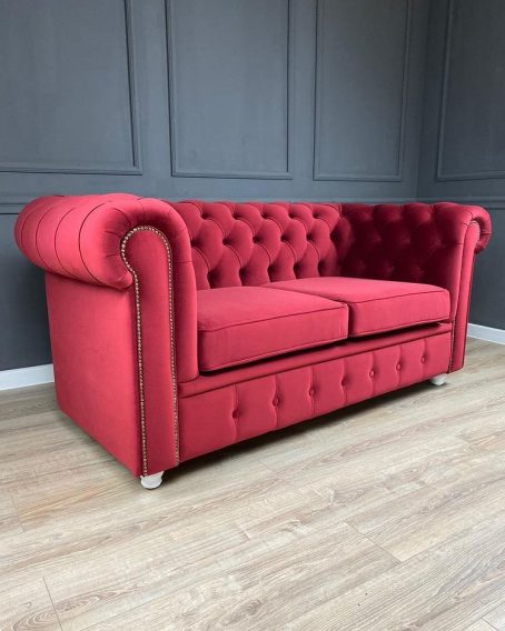 Ukuran Sofa Chesterfield 2 Seater Merah