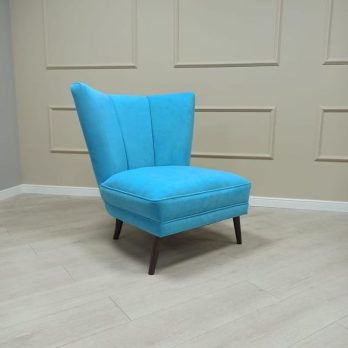 Sofa Minimalis 1 Seater Bludru Biru