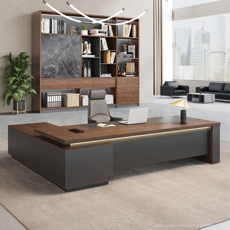 Meja Kantor Direktur Mewah Valtherion Executive Desk Modern Minimalis L Shape