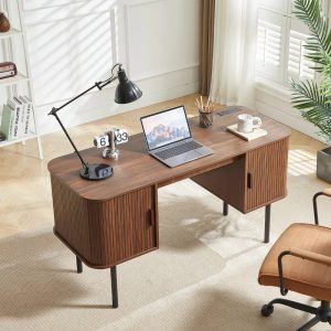 Meja Kerja Kantor Rumah Modern Besar Mid Century Kayu Jati