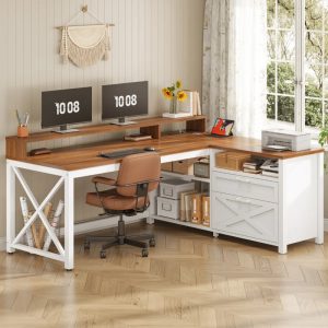 Meja Kerja Kantor Sudut Minimalis Avelora Scandinavian Modern
