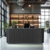 Meja Resepsionis Front Desk Lobby Hotel & Kantor Mewah Model Garis Salur