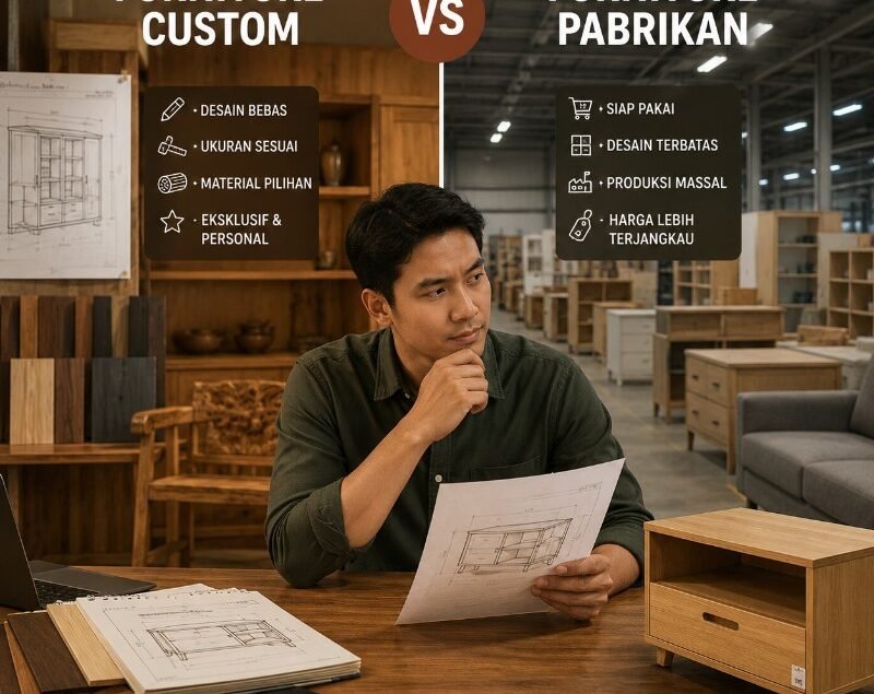 Furniture Custom vs Furniture Pabrikan: Mana yang Lebih Tepat untuk Kebutuhan Anda