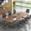 Meja Rapat Meeting 8 Orang Minimalis Kaki Besi Industrial