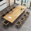 Meja Rapat Minimalis Modern Untuk 10 Kursi Kayu