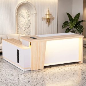 Meja Resepsionis L Shape Klinik Hotel Executive Modern