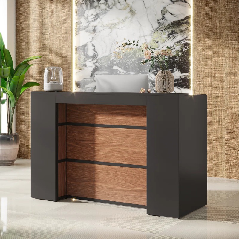 Meja Resepsionis Modern Varello Minimalis untuk Lobby Kantor dan Area Front Office
