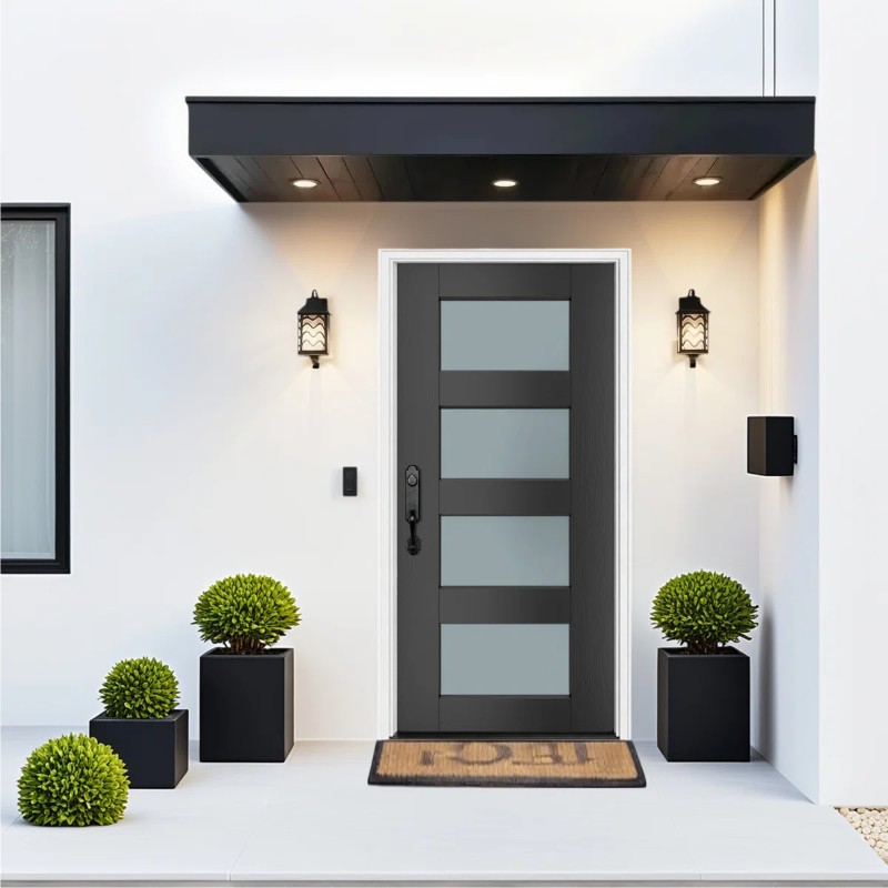 Pintu Utama 1 Daun Pintu Rumah Depan Model Kaca Minimalis