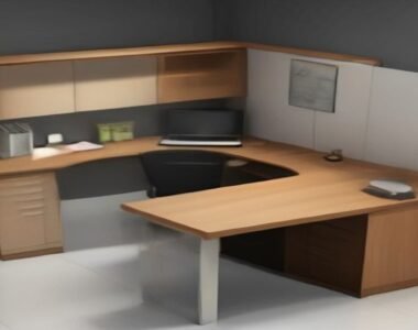 meja kantor minimalis modern untuk ruang sempit