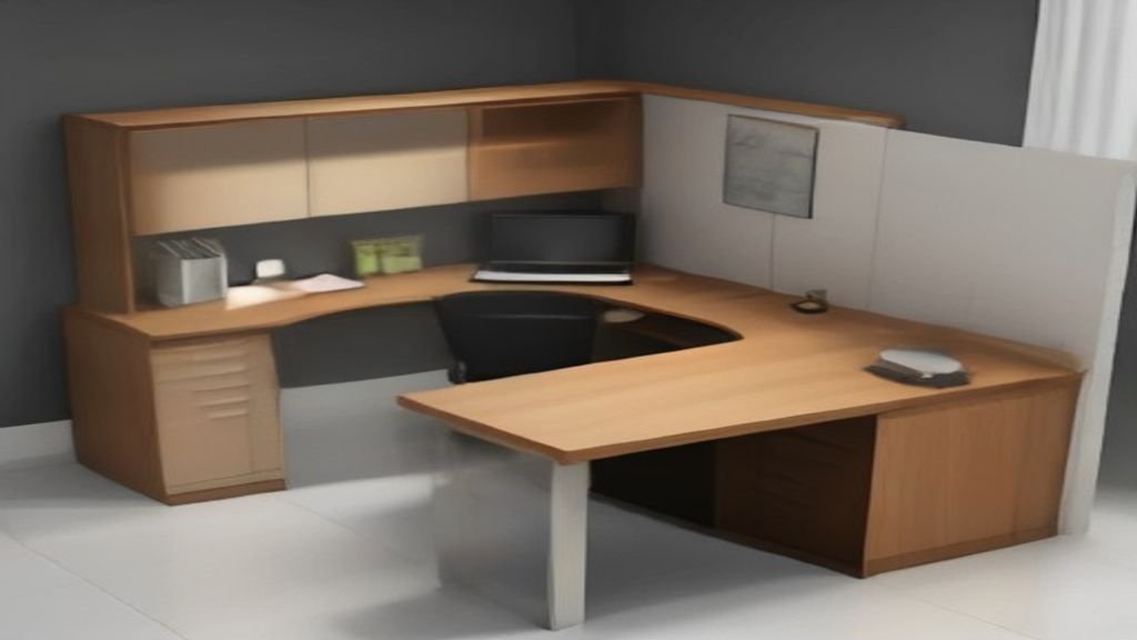 meja kantor minimalis modern untuk ruang sempit